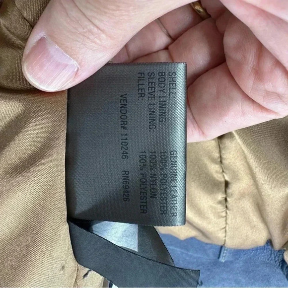 Vintage Wilson’s Leather Blue leather moto jacket with gold closures - Picture 5 of 12